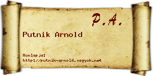 Putnik Arnold névjegykártya